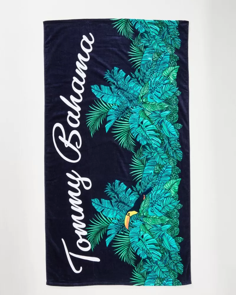 Teli mare coordinati Tommy Bahama - Stampa tropicale All Nighter e Baja Toucan, confezione doppia