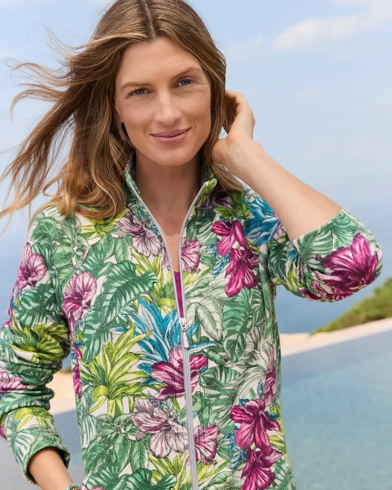 Women Tommy Bahama Aruba Jungle Jewels Full-Zip Sweatshirt