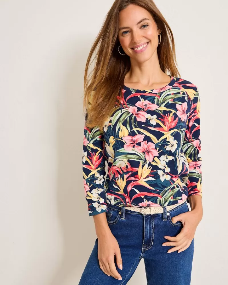 Women Tommy Bahama Ashby Isles Flora Amora 3/4-Sleeve T-Shirt