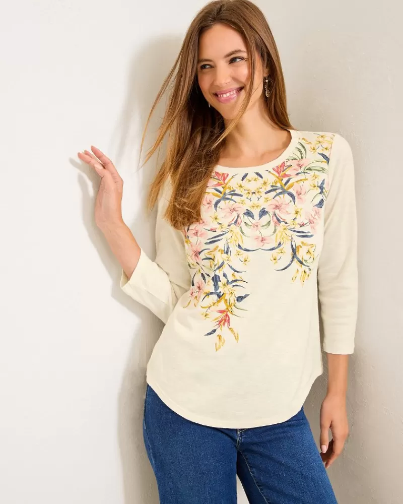 Women Tommy Bahama Ashby Isles Flora Amora 3/4-Sleeve T-Shirt