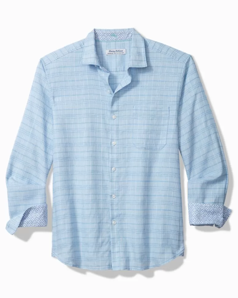 Tommy Bahama Barbados Breeze Playa Plaid Stretch-Linen Long-Sleeve Shirt