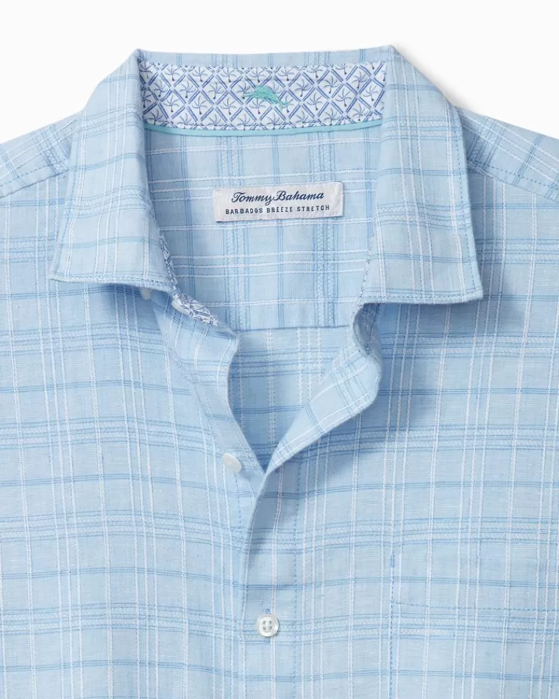 Tommy Bahama Barbados Breeze Playa Plaid Stretch-Linen Long-Sleeve Shirt