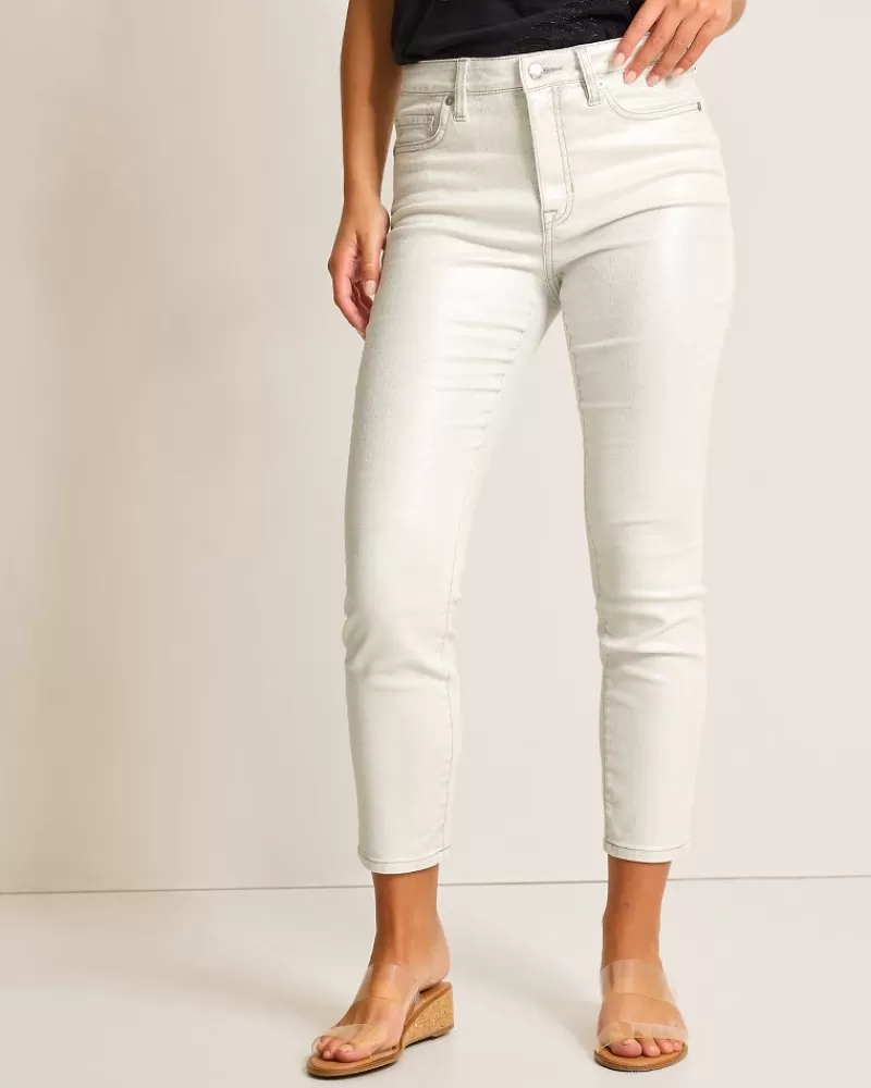 Women Tommy Bahama Boracay® Metallic High-Rise Ankle Jeans