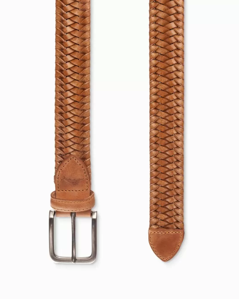 Tommy Bahama Braided Leather Stretch Belt