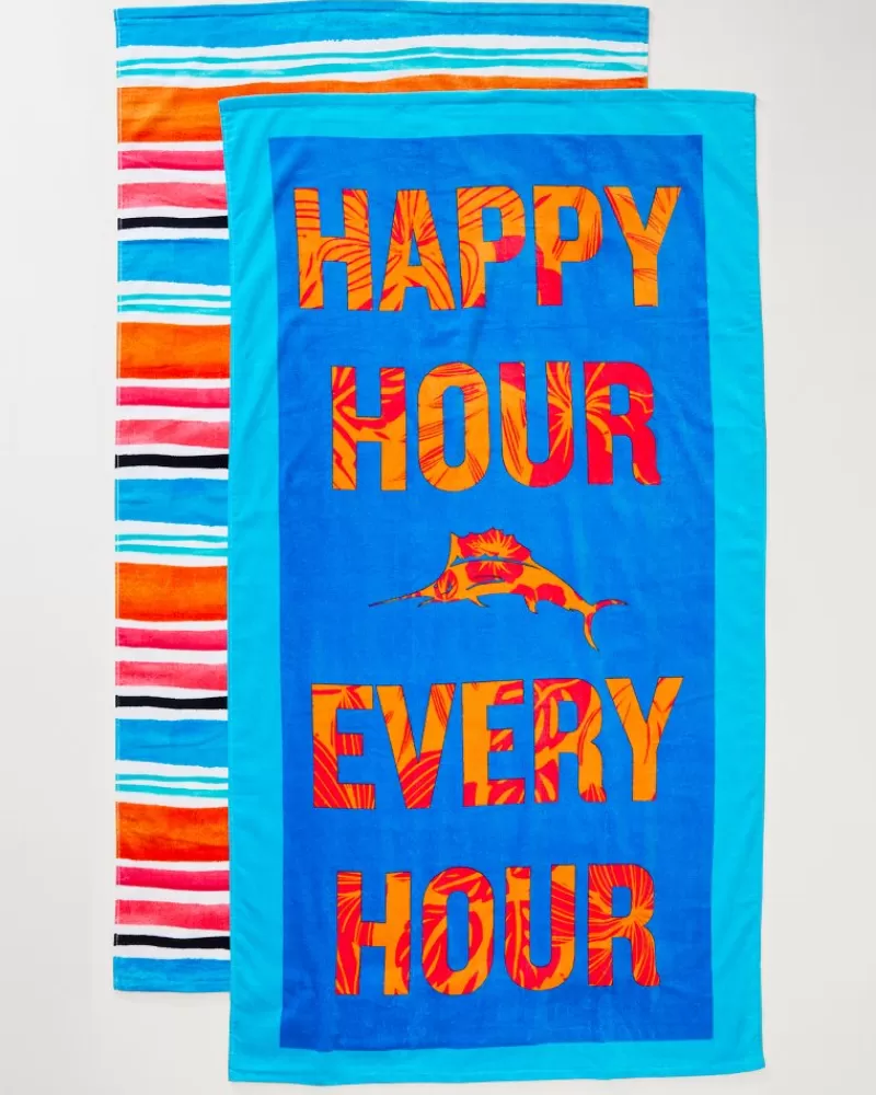 Tommy Bahama Cape Coral & Happy Hour Beach Towels — Set of 2