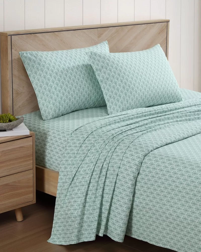 Tommy Bahama Coastal Batik Green 4-Piece King Sheet Set