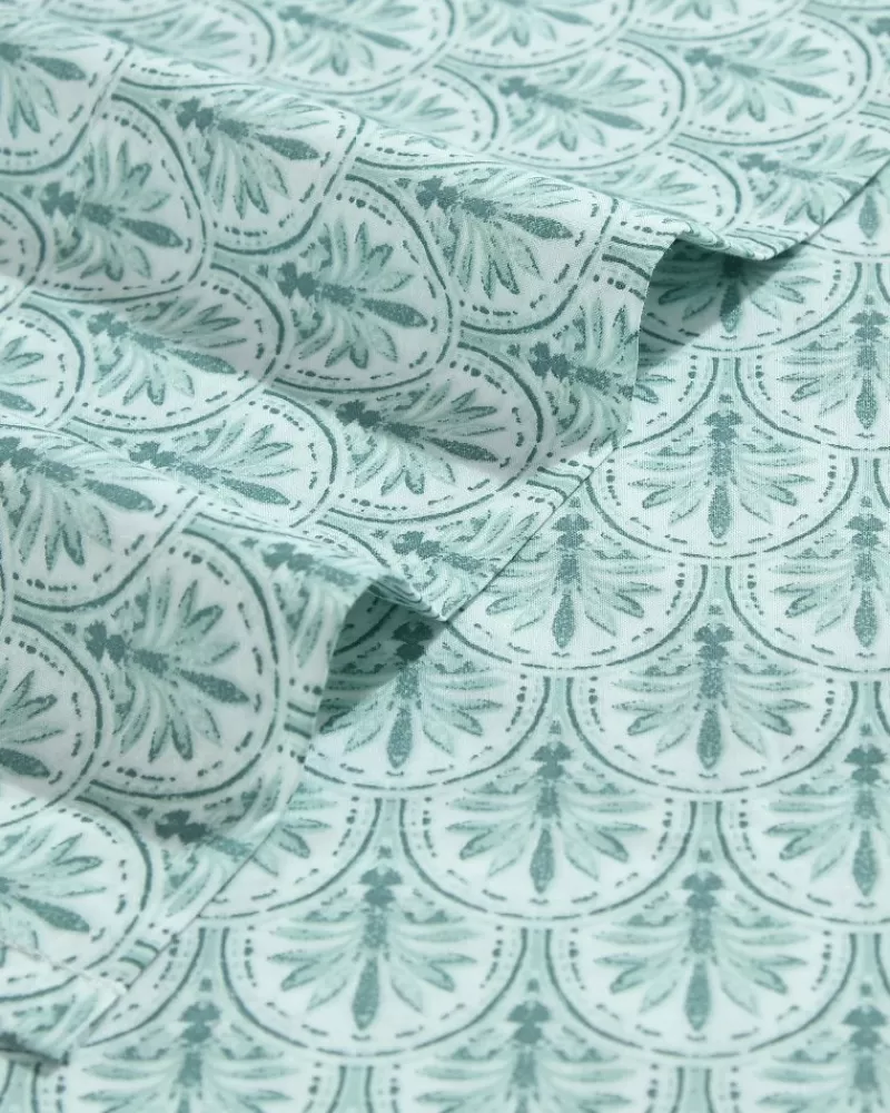 Tommy Bahama Coastal Batik Green 4-Piece King Sheet Set