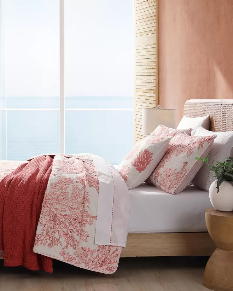 Tommy Bahama Coral Garden: Copriletto Reversibile Doppio con Stampa Tropicale, Set 2 Pezzi per Letto Singolo - Design Fresco e Confortevole