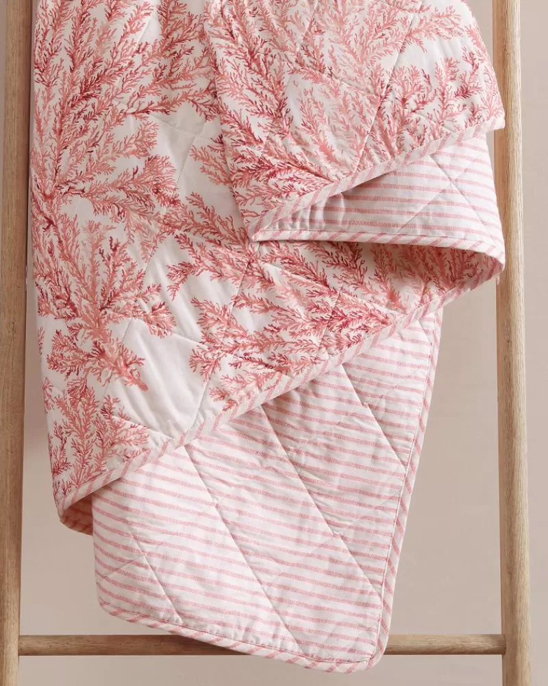 Tommy Bahama Coral Garden: Copriletto Reversibile Doppio con Stampa Tropicale, Set 2 Pezzi per Letto Singolo - Design Fresco e Confortevole