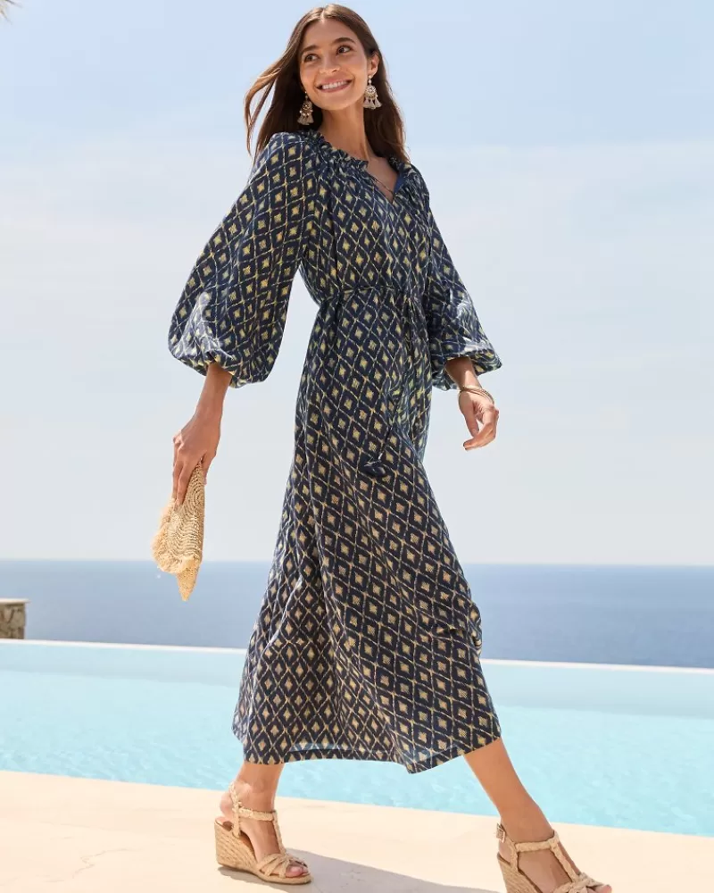 Women Tommy Bahama Diamond Cay Long-Sleeve Maxi Dress