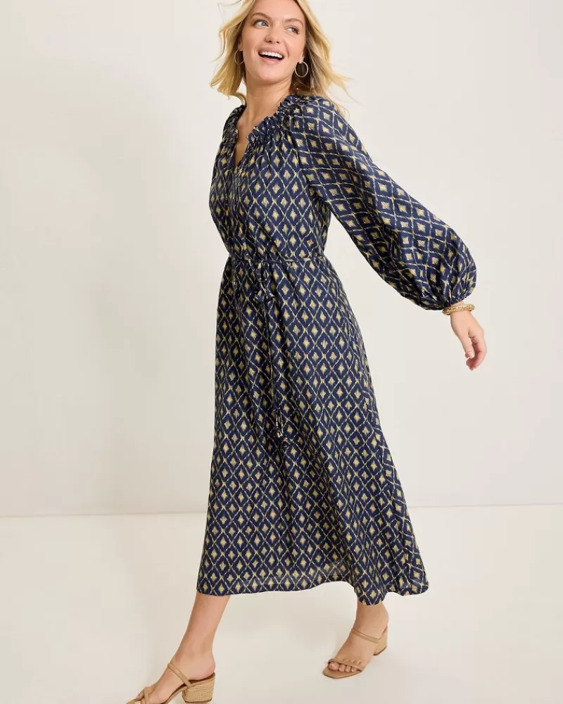 Women Tommy Bahama Diamond Cay Long-Sleeve Maxi Dress