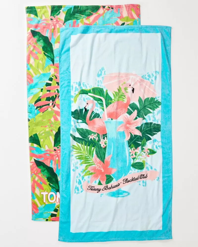 Tommy Bahama Flocktail Club & Fiesta Jungle Beach Towels - Set of 2