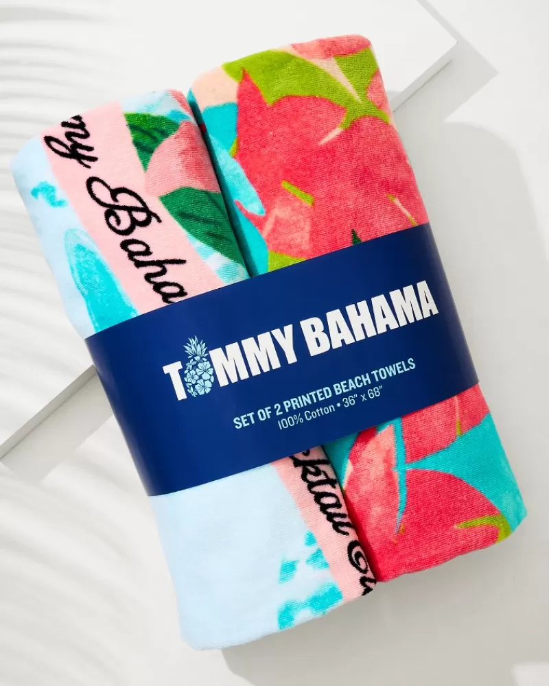 Tommy Bahama Asciugamani da Spiaggia Lussuosi con Motivi Tropicali - Confezione da 2 Pezzi Fiesta Jungle e Flocktail Club per Spiaggia e Piscina