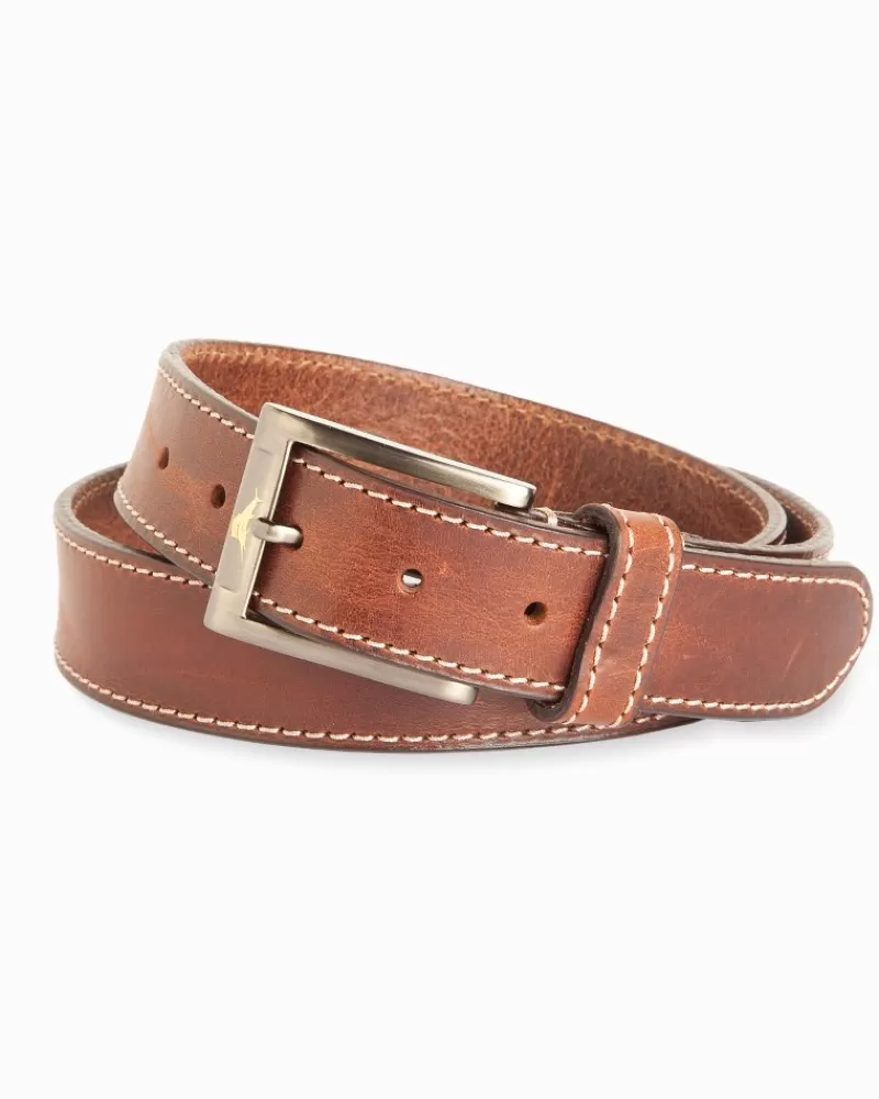 Tommy Bahama Heavy Stitch Leather Belt