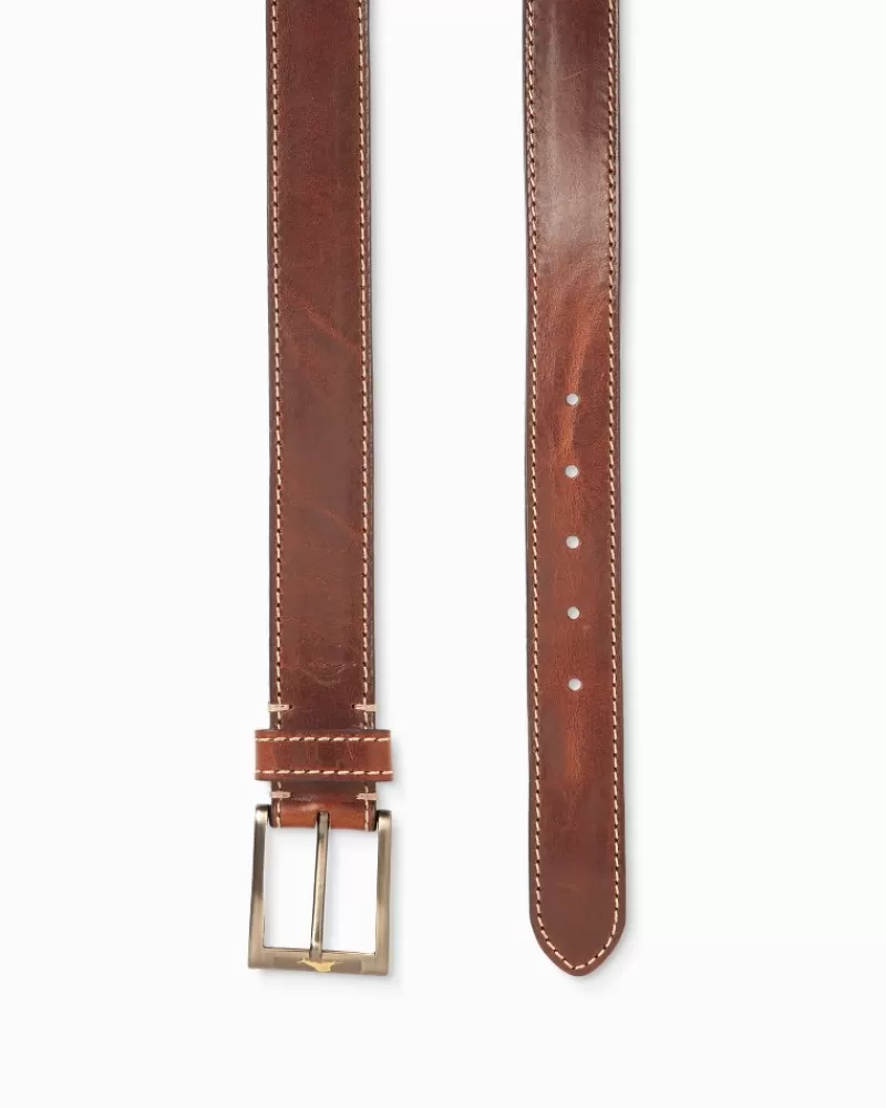 Tommy Bahama Heavy Stitch Leather Belt