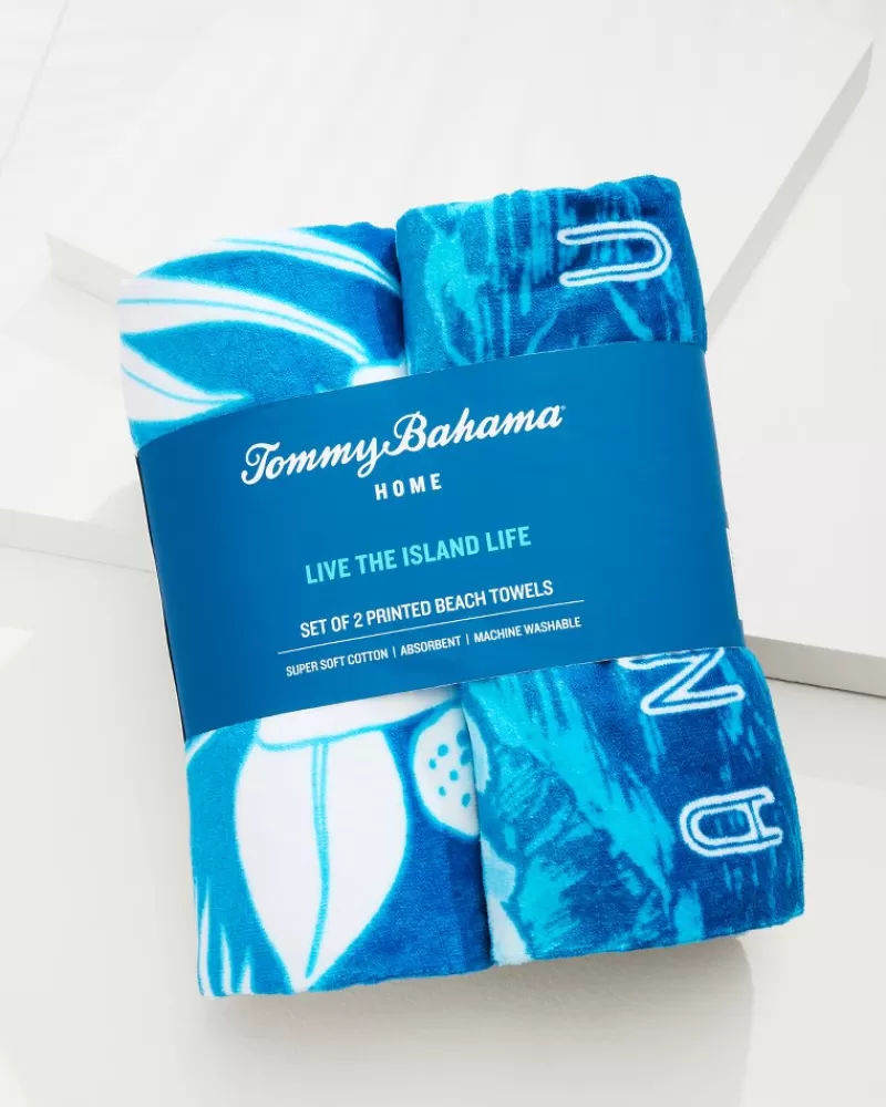 Tommy Bahama High Tide Hangout & Island Cays Blooms Beach Towels — Set of 2