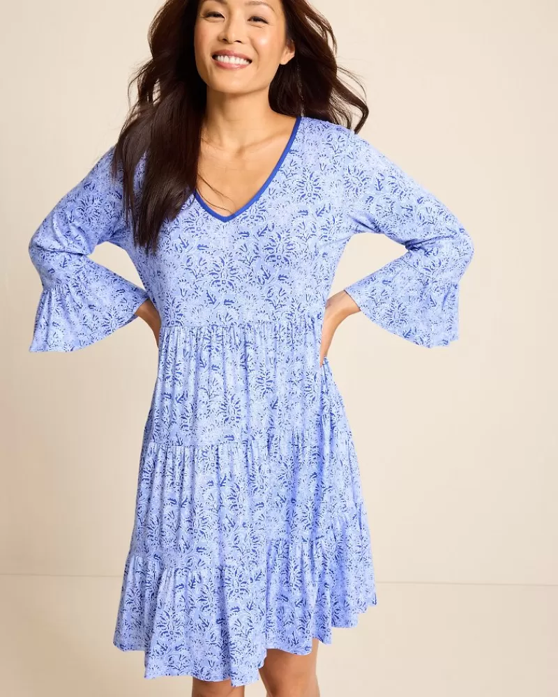 Women Tommy Bahama Jersey 3/4-Sleeve Short Sleep Dress