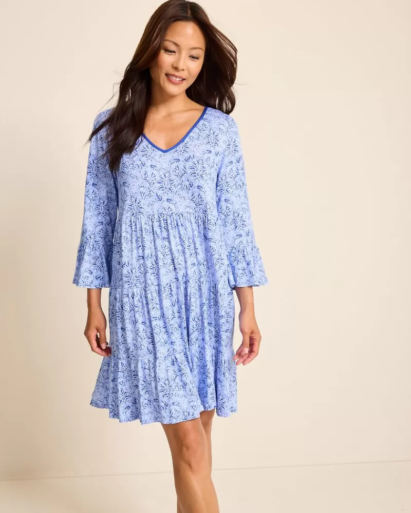 Women Tommy Bahama Jersey 3/4-Sleeve Short Sleep Dress