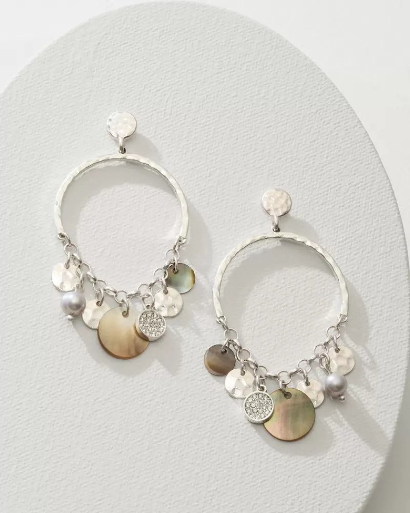 Women Tommy Bahama Marco Island Shell and Mother of Pearl Drop Hoop Earrings