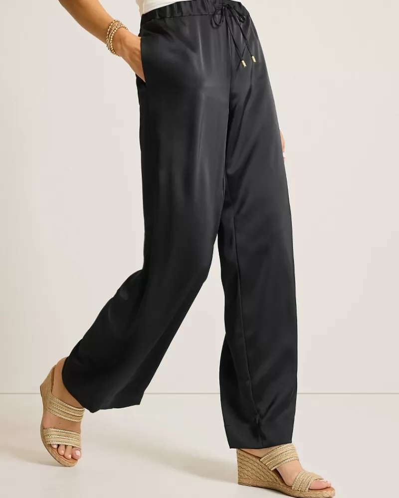 Women Tommy Bahama Midnight Sea Satin Easy Pants