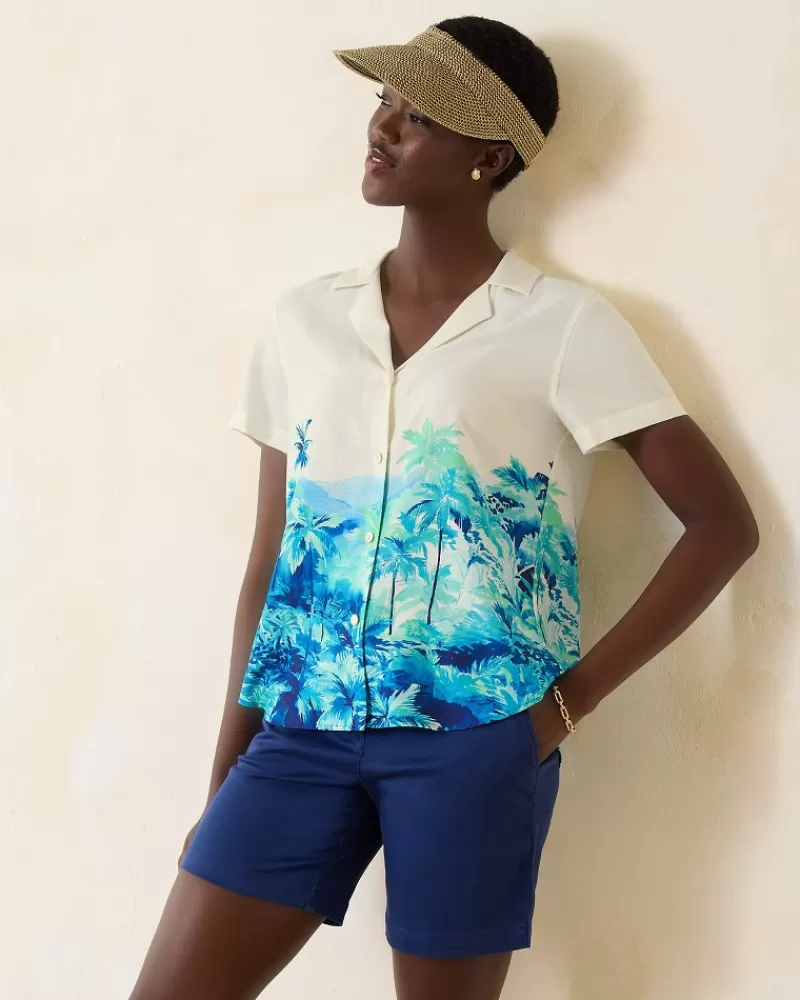 Women Tommy Bahama Oceanside Views Talulla Silk Camp Shirt
