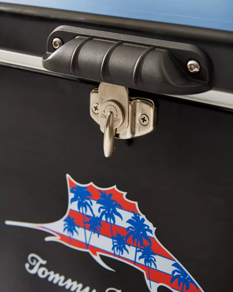 Frigo Portatile Tommy Bahama Stile Palma e Marlin - Capienza 50 Litri per Escursioni al Mare, Ispirato alla Vita all'Aria Aperta