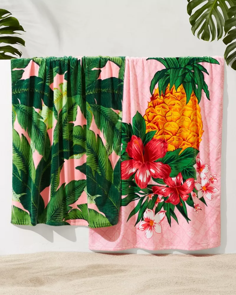 Tommy Bahama Pineapple Queen & Swaying Fronds Beach Towels — Set of 2