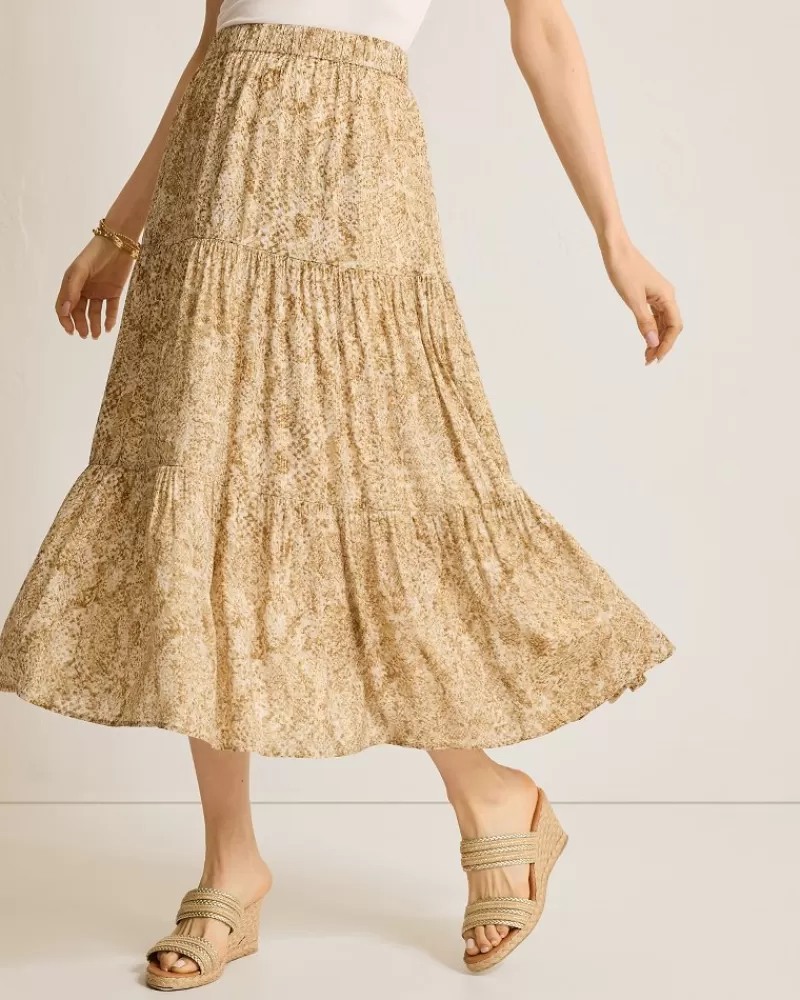 Women Tommy Bahama Playa Python Shimmer Midi Skirt