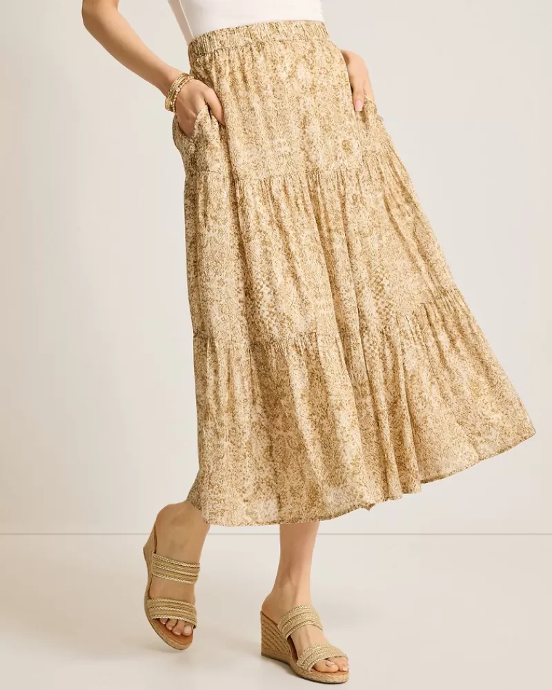 Women Tommy Bahama Playa Python Shimmer Midi Skirt