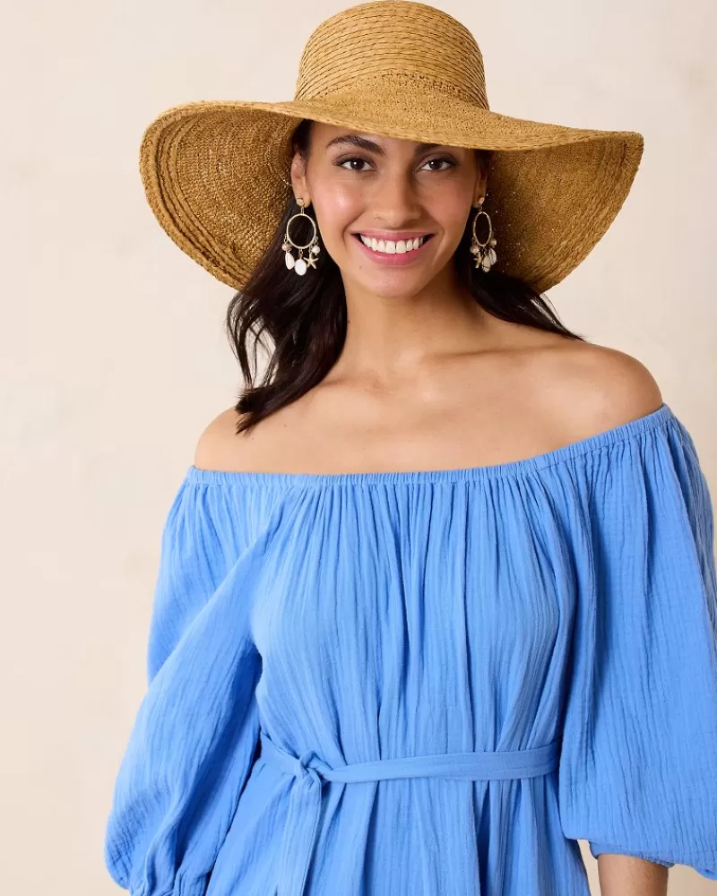 Women Tommy Bahama Raffia Braided Floppy Hat