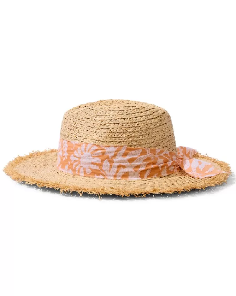 Tommy Bahama Cappello in Rafia Elegante con Tocco Vacanziero, Accessorio Estivo da Spiaggia per Donna