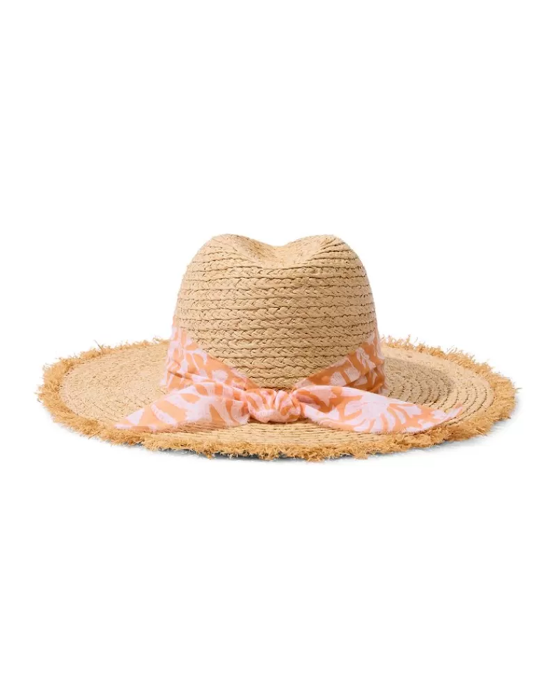 Tommy Bahama Cappello in Rafia Elegante con Tocco Vacanziero, Accessorio Estivo da Spiaggia per Donna