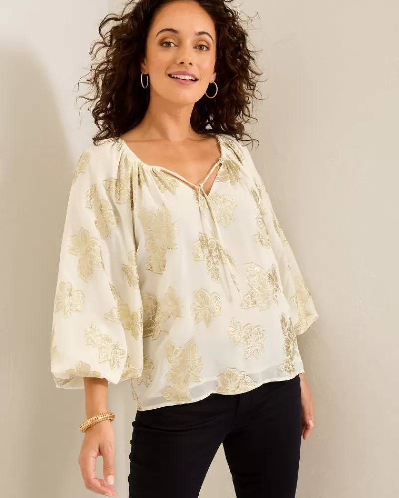 Women Tommy Bahama Shimmering Shores Peasant Top