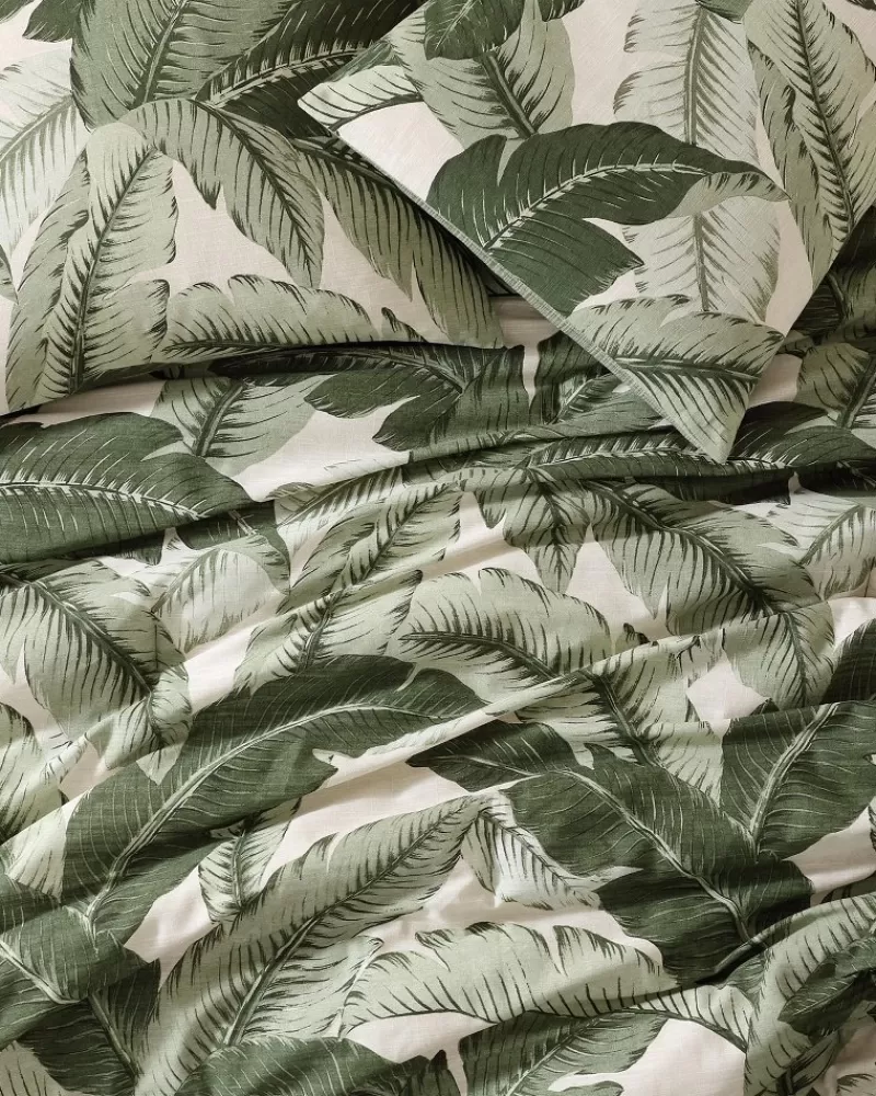 Tommy Bahama - Completo Copriletto Queen/Full Size con 3 Pezzi, Motivo Palme dal Design Vintage, Stile Tropicale Retrò