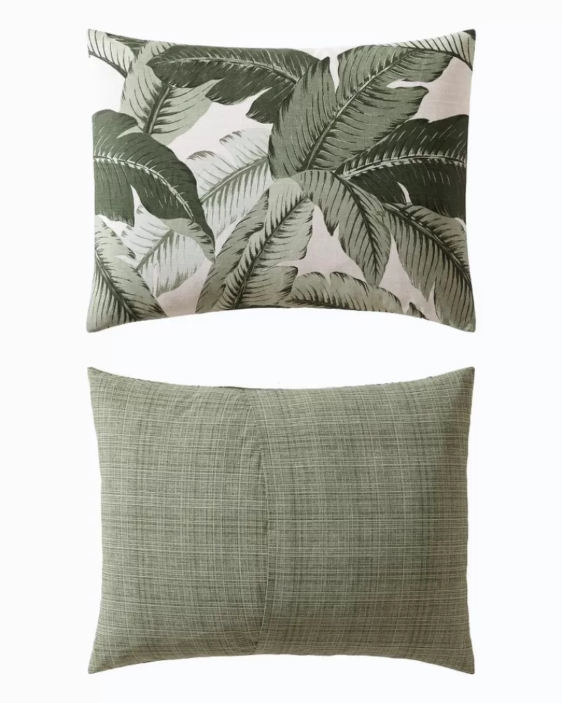 Tommy Bahama - Completo Copriletto Queen/Full Size con 3 Pezzi, Motivo Palme dal Design Vintage, Stile Tropicale Retrò